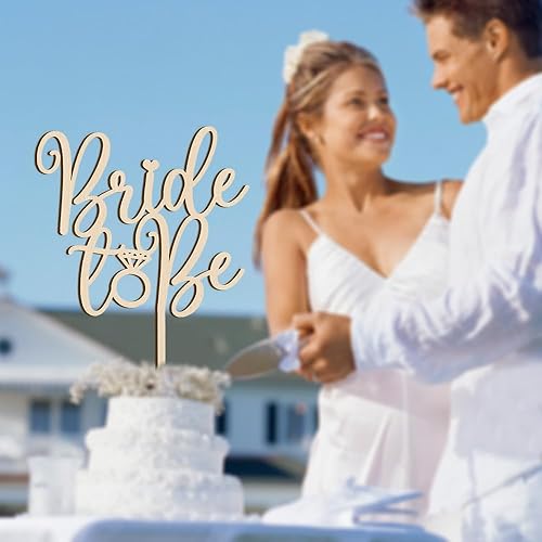 Miniatura 6 de Palasasa Decoración para tartas de novia – Decoración de madera de gran tamaño para tartas de despedida de soltera, para bodas, compromisos,