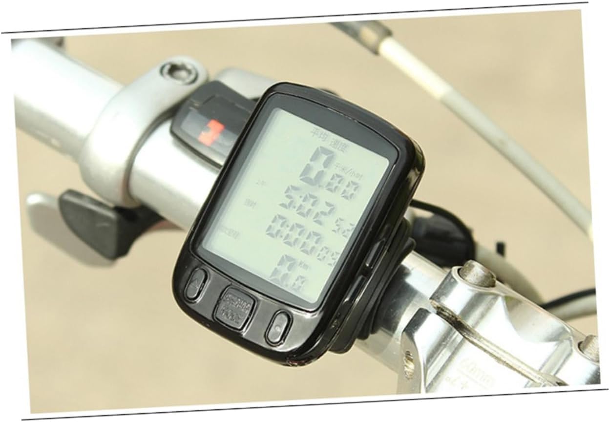 Wired Cycle Speedometer with LCD Display Mountain Bike Odometer for Road Folding Mountain Bicycles Easy Install with Built Removable Battery Suitable for Cycling and Outdoor