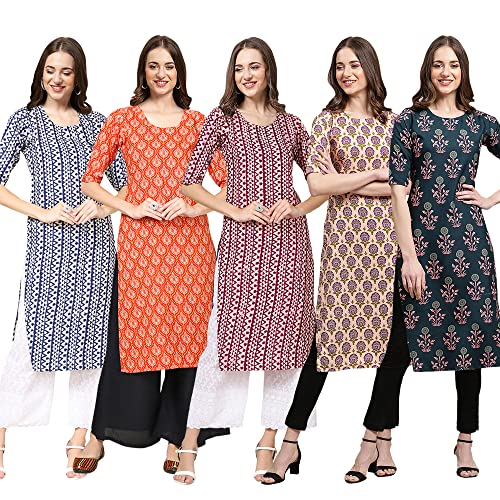 Image of Pinkmint Women's Crepe Digital Print Straight Kurta