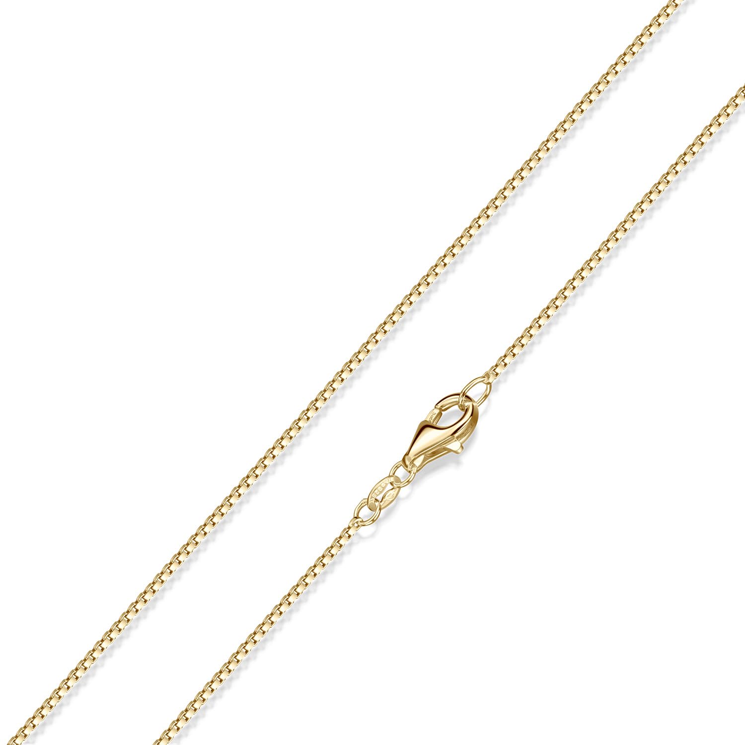 Feine Damen Venezianerkette 1mm Halskette Silber 925 vergoldet K15 | Goldkette für Anhänger aus 925 Sterling Silber mit wasserfester Vergoldung in 40-70cm von MATERIA by Matthias Wagner