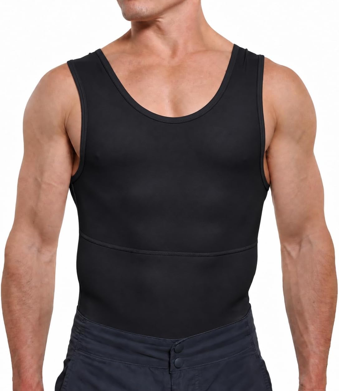 Original Max Men's Slimming Chest & Body Shaper Compression Shirt