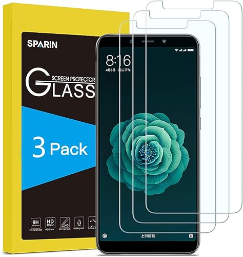 SPARIN Pezzi  Pellicola Protettiva Compatibile con Xiaomi A2  Full-Cover Vetro temperato Xiaomi A2   Senza Bolle   Anti-Tracce   durezza 9H 