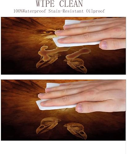 Miniatura 6 de Mantel elástico, mantel de tela decorativa de animales, plumas de garras de pájaro de águila halcón, apto para mesas redondas de 39 pulgadas de