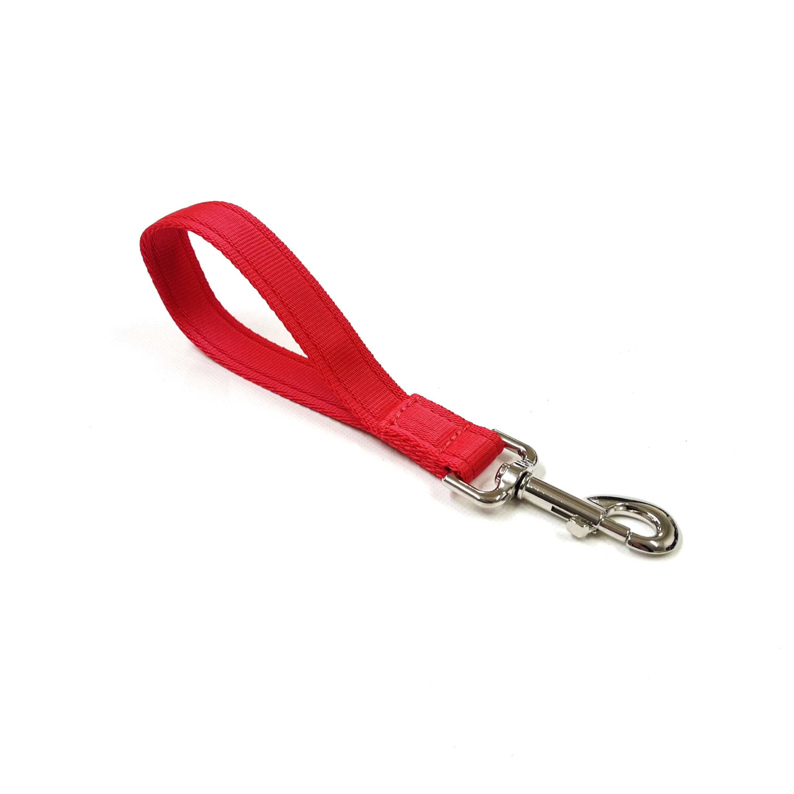 10" Short Close Control/Traffic Control Dog Lead Leash 25mm Cushion Webbing In (10" Red) — image 1