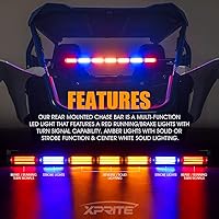 Vista 2 de Xprite - Barra de luz LED estroboscópica de 30 pulgadas para UTV RZR, con función de luz de freno, reversa y direccional, barra de luz de seguridad