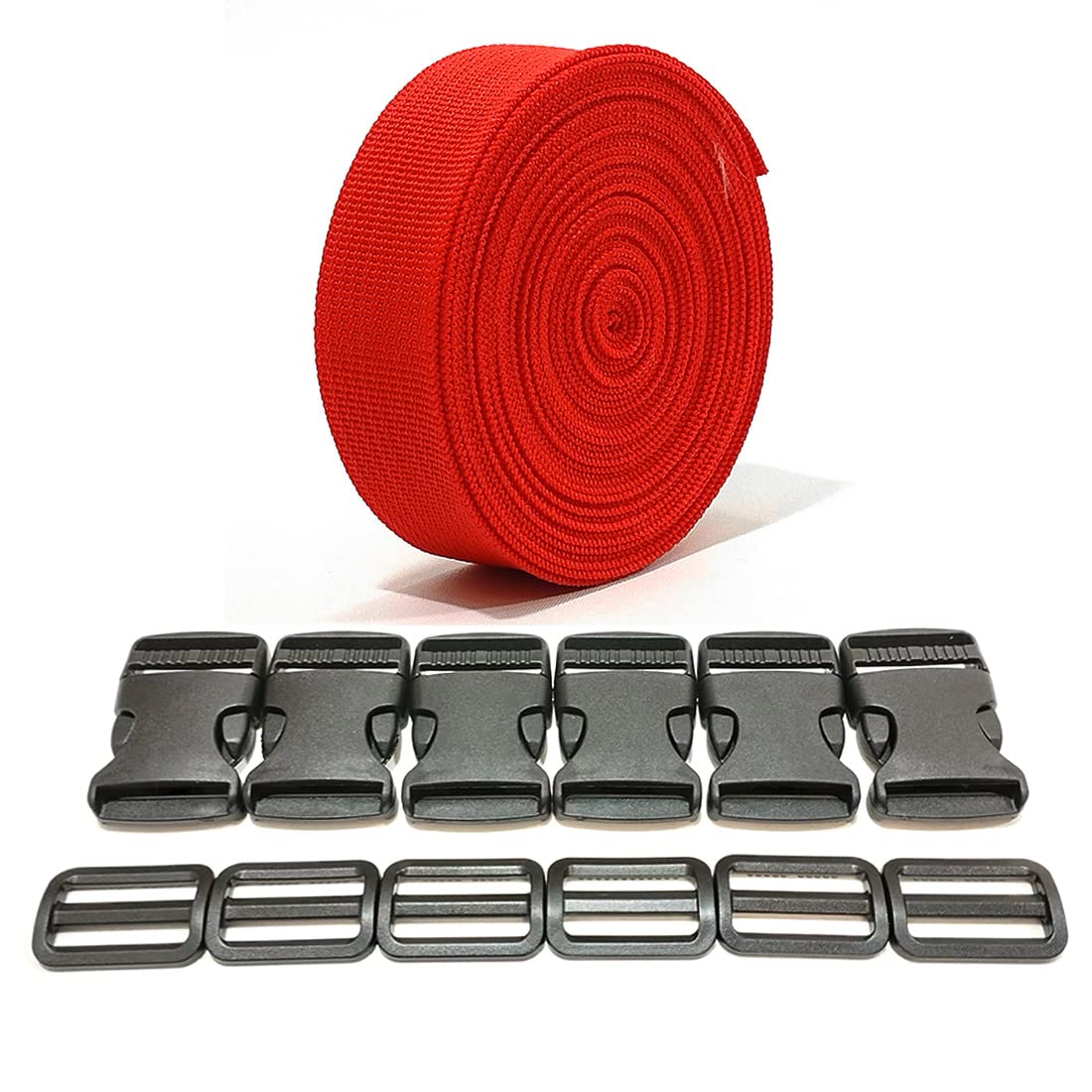 Sangle D'arrimage - 500kg - 4,5m - 25mm - Tendeur Et Crochets S - Enroulement Manuel - Rouge - 2pcs