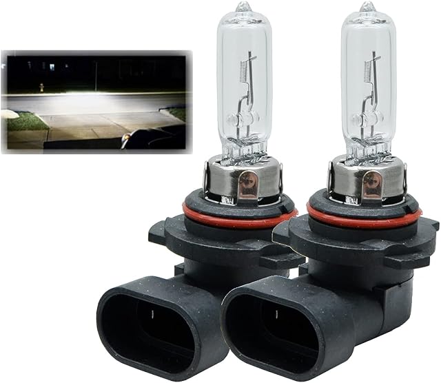 Riloer 2Pcs Super Bright 12V 55W 9012 Headlight Exterior White Headlamps Halogen Lamps Bulbs