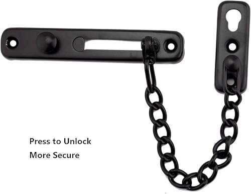 Miniatura 5 de ULIFESTAR Cerradura de puerta de cadena de acero inoxidable, resistente pestillo interior de la puerta, cerradura de puerta sin llave, añade