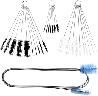 LILYS PET 28 Pieces Tube Cleaning Brushes Set,Flexible Double-Ended Hose Brush with Stainless Steel Long Tube Cleaning Brush,Aquarium Brushes, Pipe Cleaner,Filter Brush,Drain Brush for Home Kitchen
