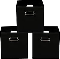 Vista 1 de Yunkeeeper - Contenedores de almacenamiento, cubos organizadores de tela con asa, cubos plegables para almacenamiento de tela o accesorios, 11 x 11