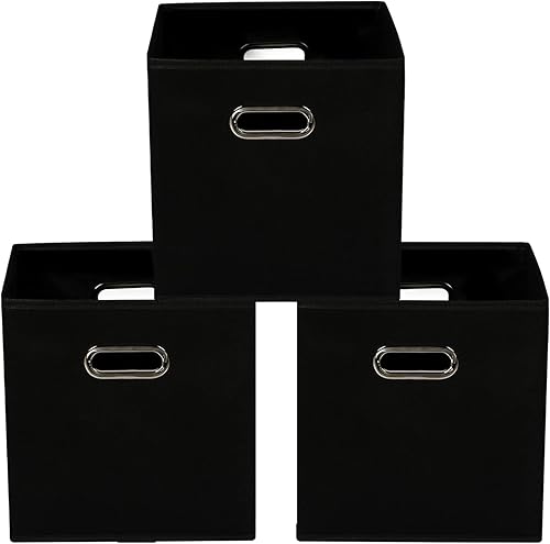 Yunkeeeper - Contenedores de almacenamiento, cubos organizadores de tela con asa, cubos plegables para almacenamiento de tela o accesorios, 11 x 11