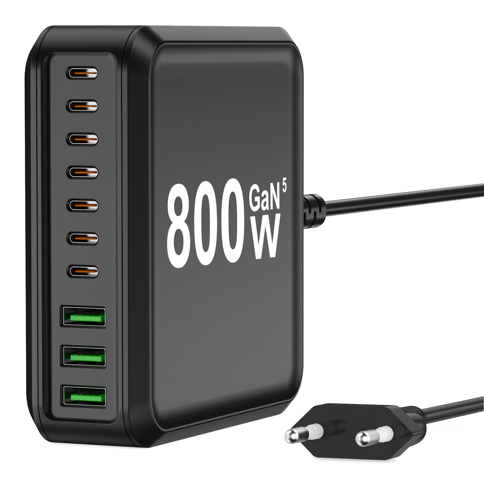 800w USB C Ladegerät Mehrfach, GaN V 10 Ports USB Ladegerät Mehrfach, 800w 10-Port Schnellladegerät Kompatibel mit MacBook Pro/Air, iPad Pro/Air, iPhone, Android etc