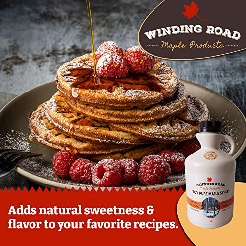 Award Winning 100% Pure Canadian Maple Syrup Grade-A Amber From Elmira Ontario: 4 Generations Locally Harvested & Produced, Vegan, Gluten-Free, No Preservatives, Additives Or Artificial Flavours, Authentic Natural Taste 1L #TOP6