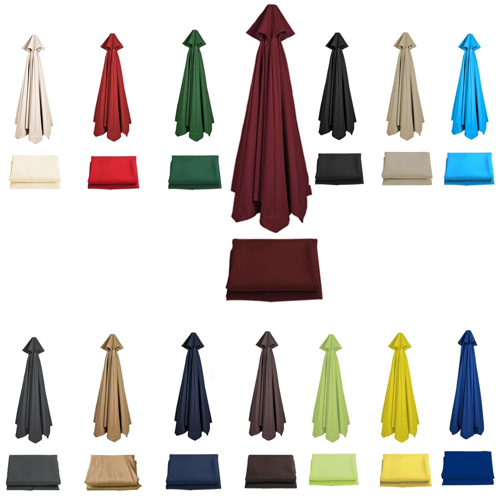 Sun Umbrella Replacement Cloth Parasol Umbrella Replacement Canopy Cover 6 Arms 8 Arms Replacement Parasol Fabric Canopy For Standard & Cantilever Parasols 200cm/270cm/300cm(Color:Burgundy,Size:3.0 m-