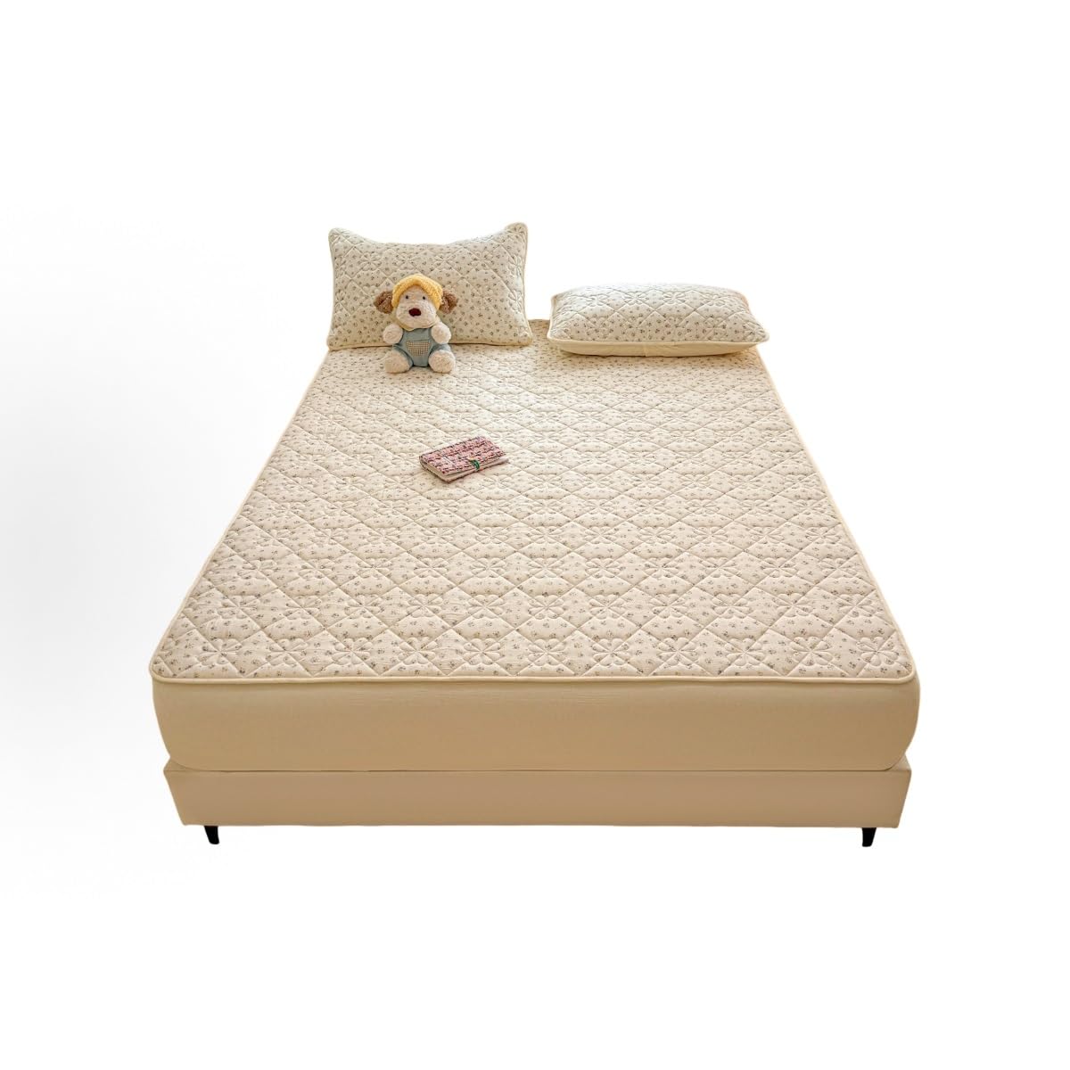 Single Plush Deep Pocket Crystal Velvet Fitted Sheet, Warm Winter Protector(Beige,150 * 200cm)
