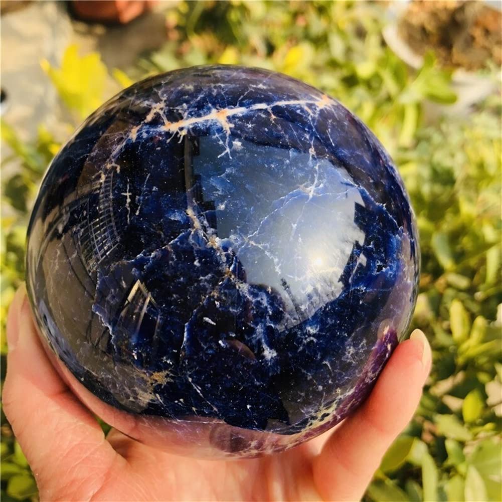 Cristal 9-10cm Bola de Cristal Azul Natural Bola Pulida Masaje BallStone Inicio Colecciones