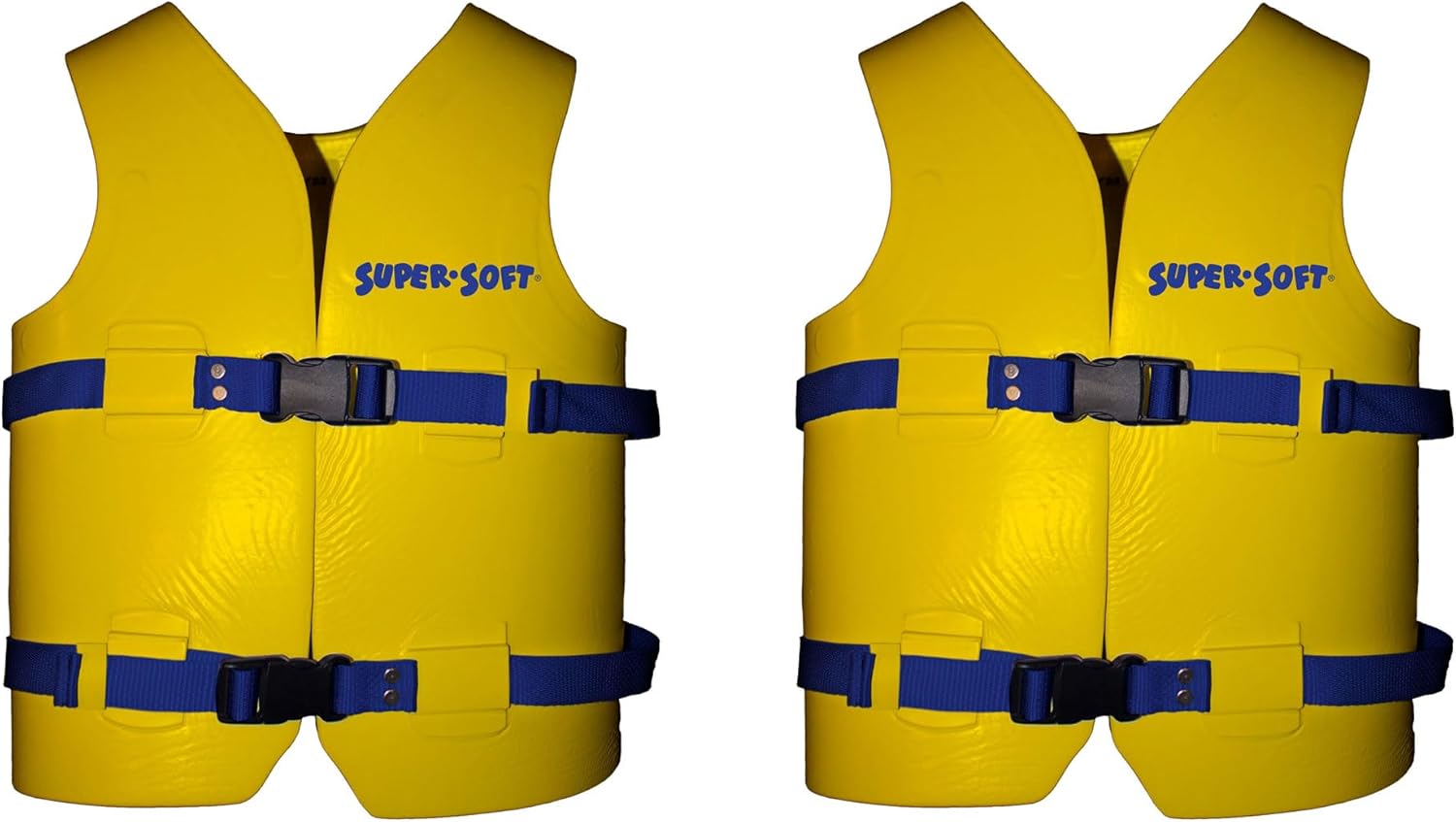 TRC Recreation Super Soft Child Size Medium Life Jacket USCG Approved Vinyl Coated Foam Swim Vest for Swimming Pool and Beach Gear, 2 Pack, Yellow