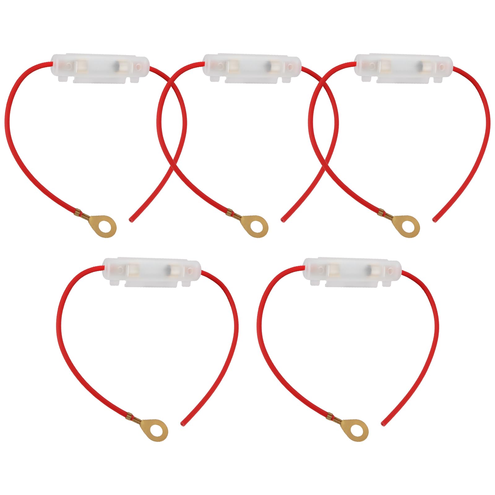EMSea 5pcs 6x30mm Fuse Holder 30A/12v for Motorcycles Electric Vehicles Scooters with Fuse
