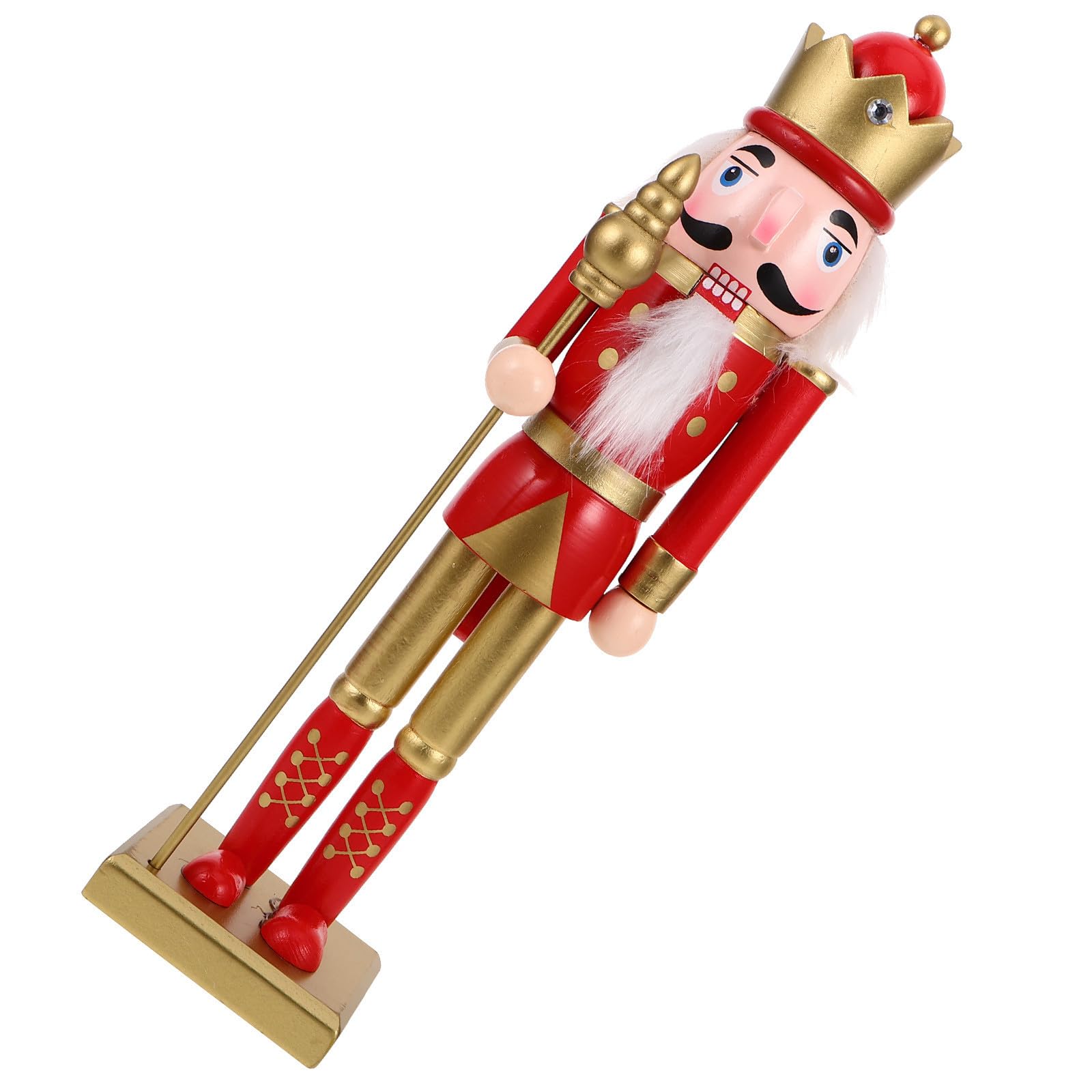 FRCOLOR 3 Stück Weihnachts Nussknacker Statue, 38cm, Rot, Stabile Basis