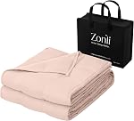 ZonLi Couverture pondérée 12lbs (48'x72'', Twin Size, Gris foncé), Couverture pondérée pour adultes, Couverture haute respirabilité, matière douce avec perles en verre premium