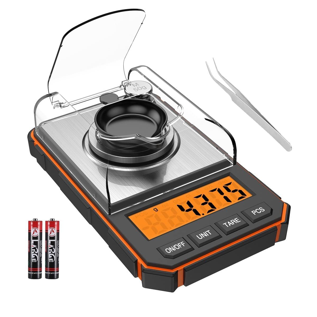 Cason Milligram Pocket Scale, 50g/0.001g Portable Mini Weighing Machine,Gold Weighing Machine, Digital Pocket Weight Machine for Jewellery, Powder, Medicine with Tare & Calibration Weight(Black)-image-44