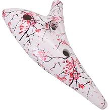 Ocarina 12 Holes, Alto A C Tone, Includes Protective Bag and Music Booklet, for IDEAL for Beginners Blossom