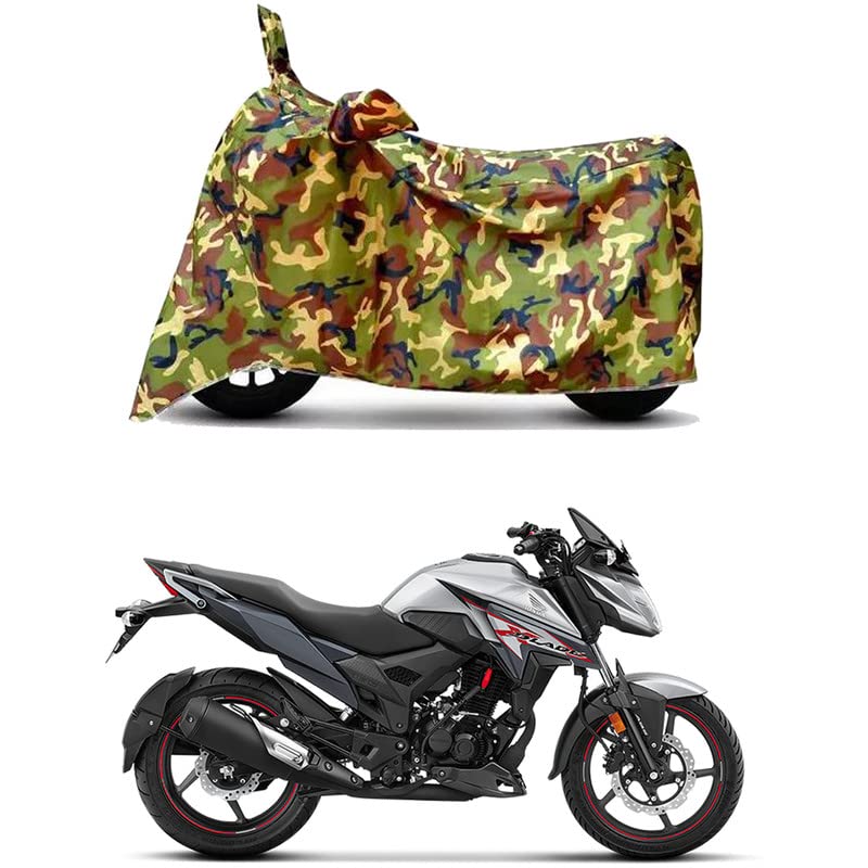 Image of Waterproof 100% PVC Coated Full Bike Scooty Two Wheeler Body Cover Compatible for Honda X-Blade /UV-Rays /Heat Protection /Birds Dropping /Scratchproof /Dust Proof /All Varient[6X6 Jungle Print]