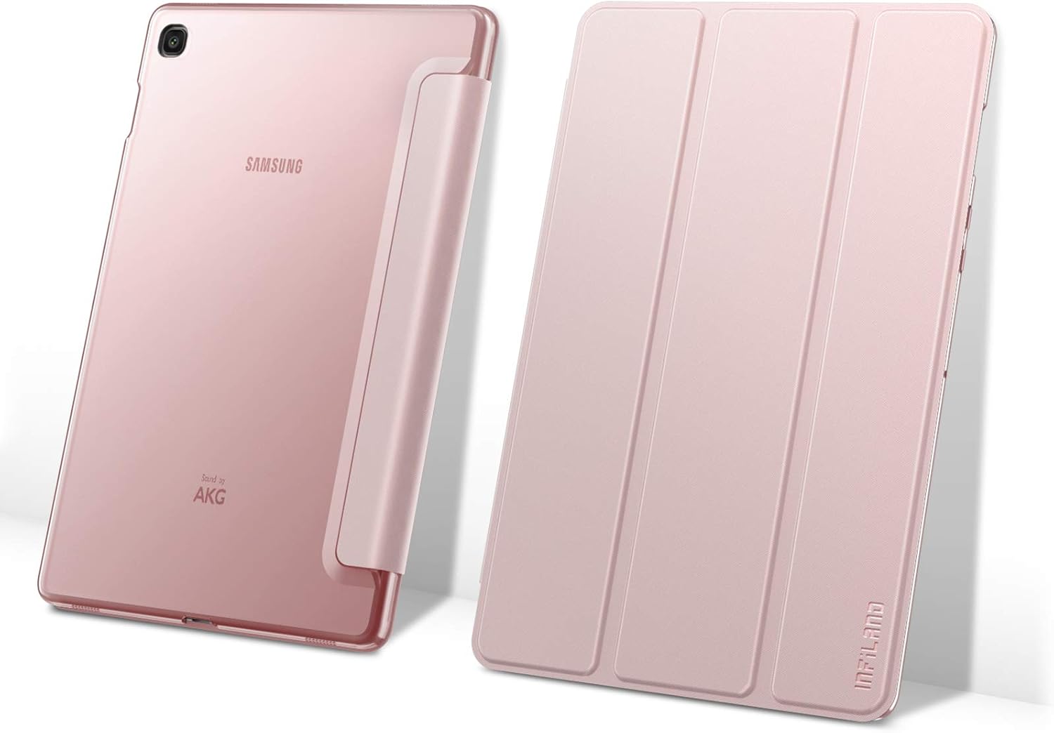 INFILAND Samsung Galaxy Tab S5e 10.5 Case, Slim Case with Translucent Back Protector Compatible with Samsung Galaxy Tab S5e 10.5 Inch Model SM-T720/SM-T725 2019 Release (Auto Wake/Sleep), Rose-Gold