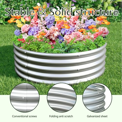 Cama de jardín elevada redonda de acero galvanizado en pack de 2 unidades para huerto casero 7