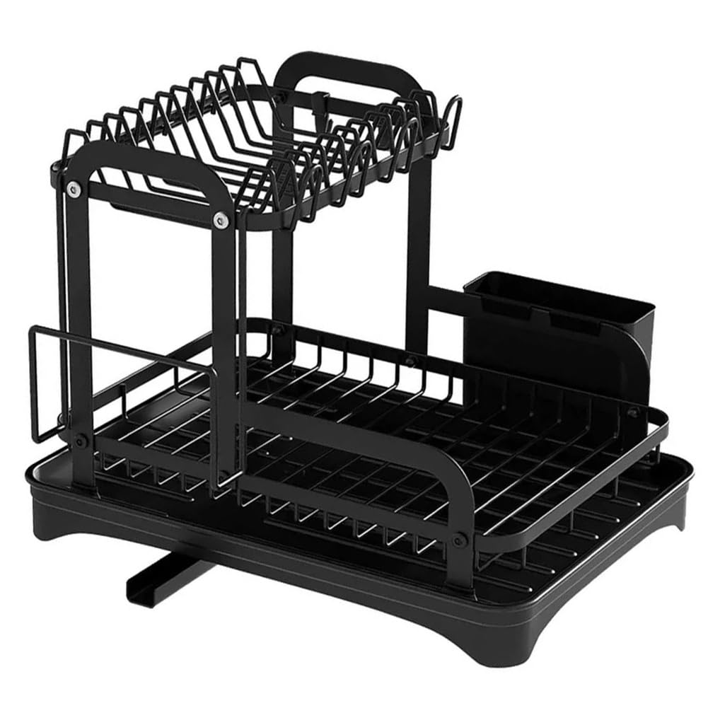CTRLZS Dish Bowl Drainer Storage Rack Kitchen Dish Drying Rack with Drain Basket Countertop Dinnerware Organizer Drainboard