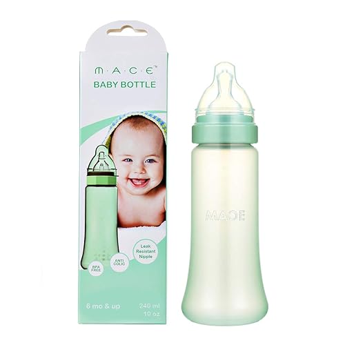 Miniatura 2 de Hecho en Estados Unidos aMACEing - Biberón sin fugas con ventilación anticólicos y flujo variable, a prueba de fugas, 10 onzas (verde)