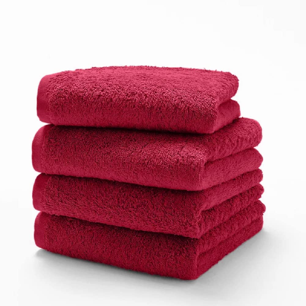 Diamond Tex 4 Pack Cotton Face Cloth Set 30 x 30 cm Flannel Washcloth Towels Extra Absorbent & Quick Dry Hotel Gym, Golf, Spa 600-GSM (Wine) โ image 1