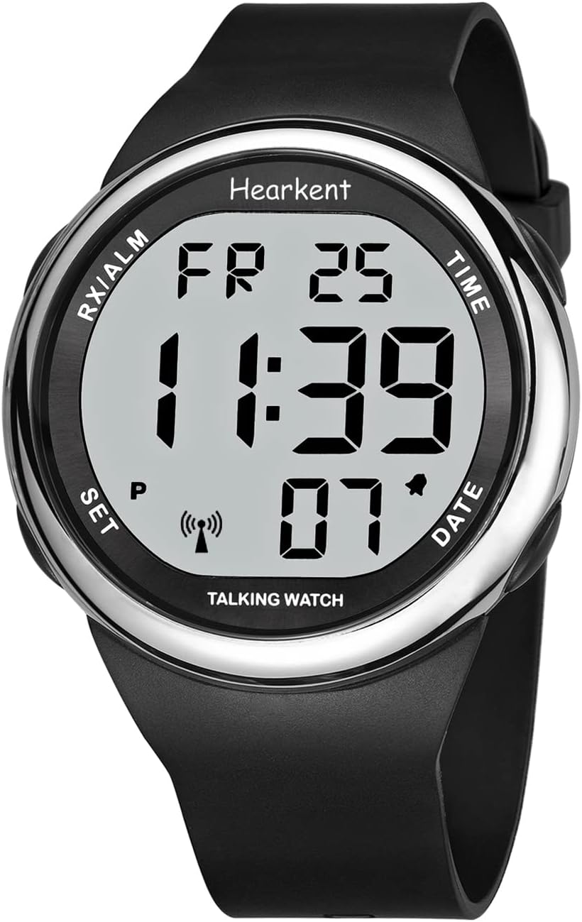 Atomic Talking Watch Sets Itself for Visually impaired or Seniors LCD Big Number Easy-to-Read Talking Watch for Elderly
