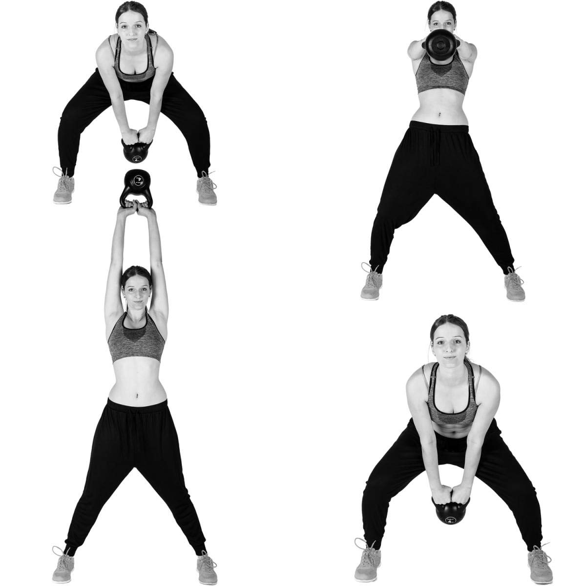 MOVIT Kettlebell - Peso a Scelta da 1 kg a 20 kg, Rivestimento in Plastica, Anti Sfregamento, Ergonomico - Campana Bollitore Palestra, Fitness, Manubri con Maniglia, Ginnastica, Allenamento