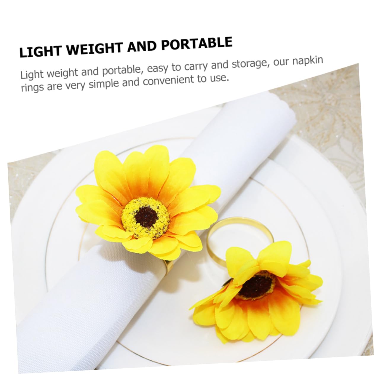Alipis 5 Set Portatovagliolo Portatovaglioli Girasole Porta Tovagliolo Da Pranzo Moderno Porta Portatovaglioli Anelli Da Tovagliolo Da Tavolo Plastica Yellow 4 Pezzi*5