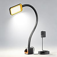 Vista 7 de Luz LED para máquina, lámpara de cuello de cisne, luz de cuello de cisne con abrazadera, 2500 lúmenes, 120 voltios, con base de abrazadera, ideal