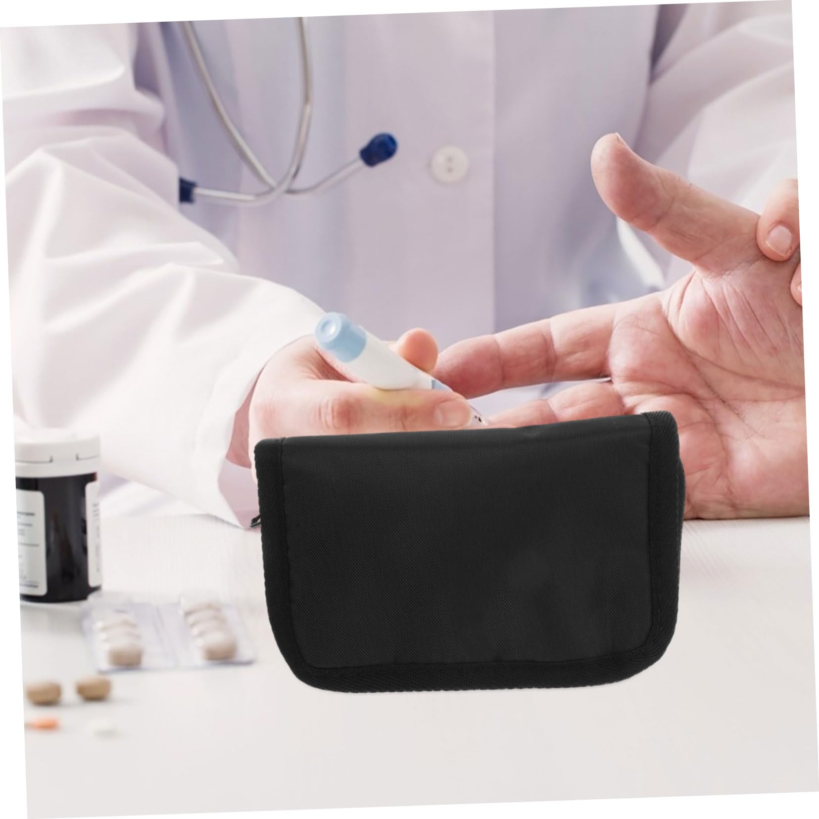 15piezas Estuche De Almacenamiento Portátil Para Diabéticos Organizador De Medicación y Bolsa De Transporte Para Control De y Accesorios Médicos