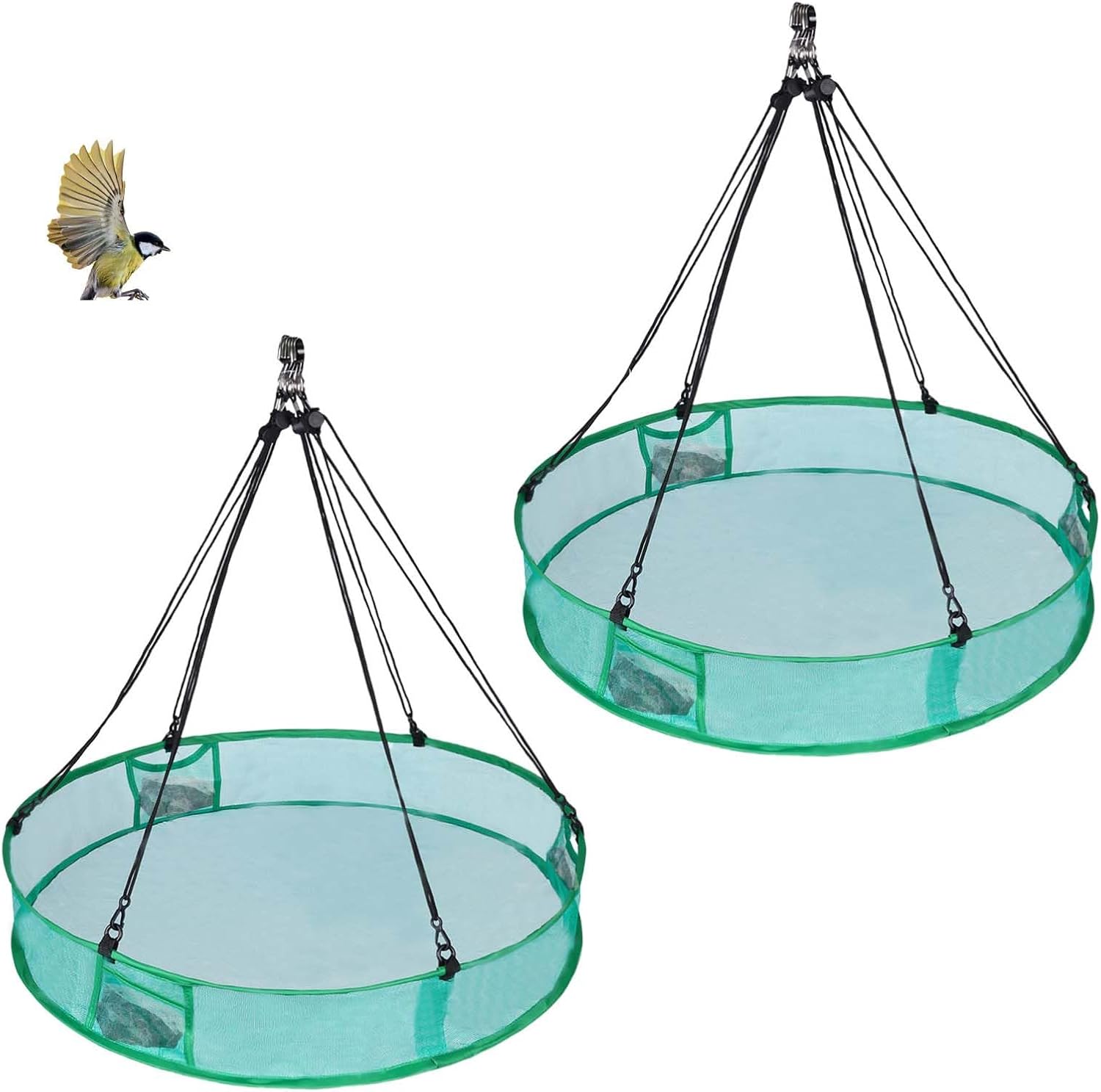 2Pcs Bird Seed Catcher for Outdoor Feeders, Bird Feeder Trays to Catch Seed, Upgraded Version Can Prevent Strong Winds. (24 inches)
