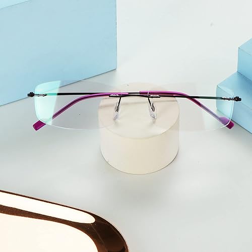 Miniatura 5 de LifeArt Lentes de bloqueo de luz azul, anteojos de lectura para computadora, anti rayos azules, reducen la fatiga ocular, marco sin montura tintada