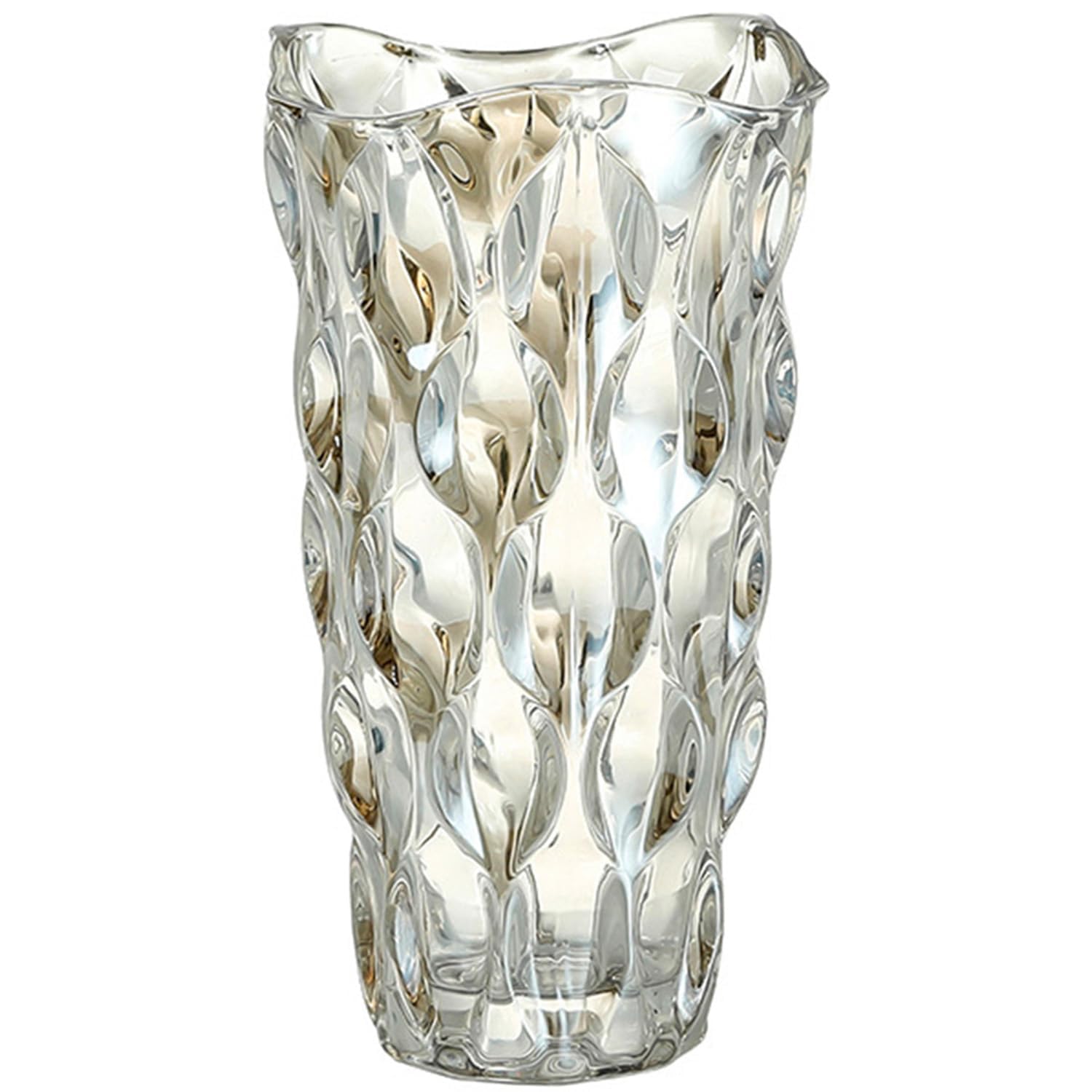 CEMABT 9.5inch 3.4 lb Glass Vases for Flowers Unbreakable Thickened Morden vase for Tables Centerpieces,Colorful,Vintage and Clear Rose Large Flower vases for Bouquet Unique Gifts(Champagne)