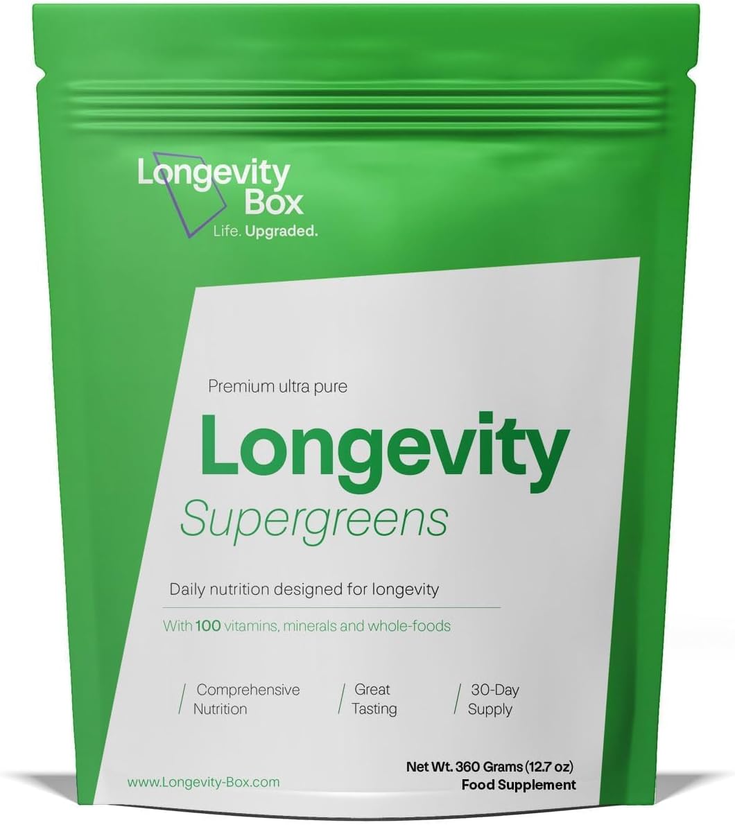 Ultimate 100 Ingredient Super Greens Powder | 300g 30 Servings of Superfoods Powder | Longevity Box | Vitamin & Mineral Rich Formula | Vegan & Vegetarian Friendly