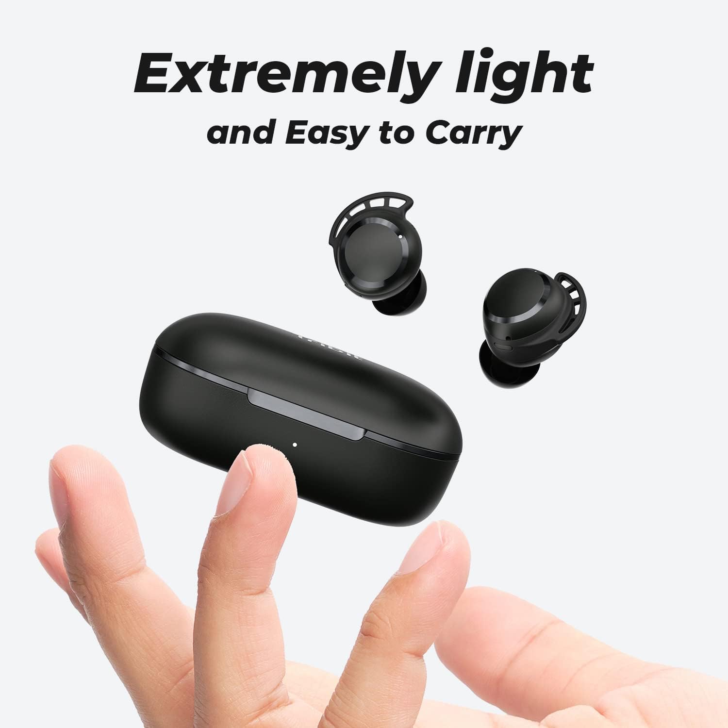 Tribit Wireless Earbuds, IPX7 Waterproof Bluetooth 5.0 Touch Control True Wireless Bluetooth Earbuds with Mic Earphones in-Ear Deep Bass Built-in Mic Bluetooth Headphones, FlyBuds 3 Mini