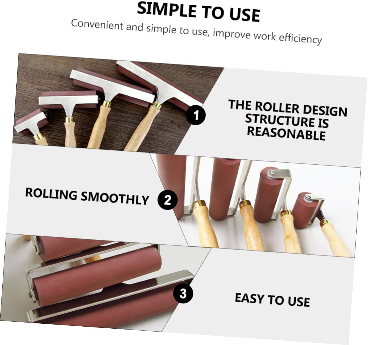 HAKIDZEL Printmaking Roller Rubber Ink Applicator Art Craft Tool for Even Oil Paint Spreading and Stamping with Comfortable Handle Random Color