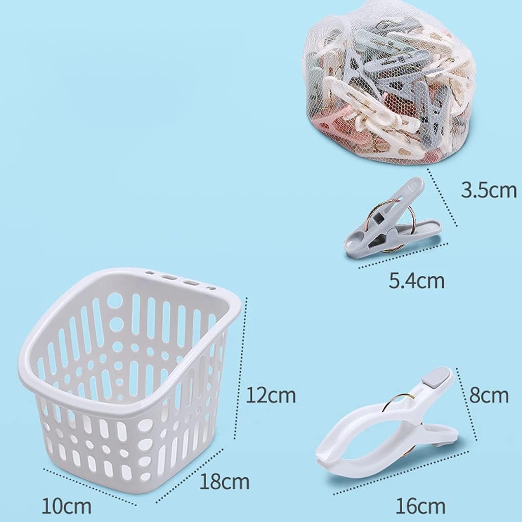 Plastic Clip Clothespin Household Air-Drying Fixed Hanger with Storage Box for Household Use (Color : Multi-Colored)