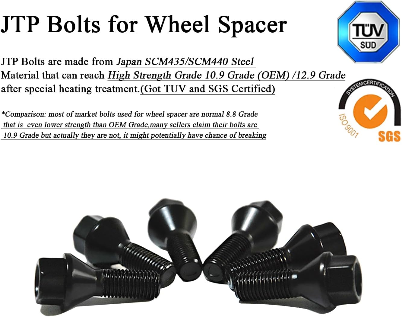 JTP Compatible with Mercedes G450,G320,G500,G400d,G350,G550,G350d,G55,G63,G65,G580EQ AMG,G Wagon W463,W465,W461 Safe Forged Black Anodized 2pcs 31mm Wheel Spacers 5x130,+Black Bolts (31mm)
