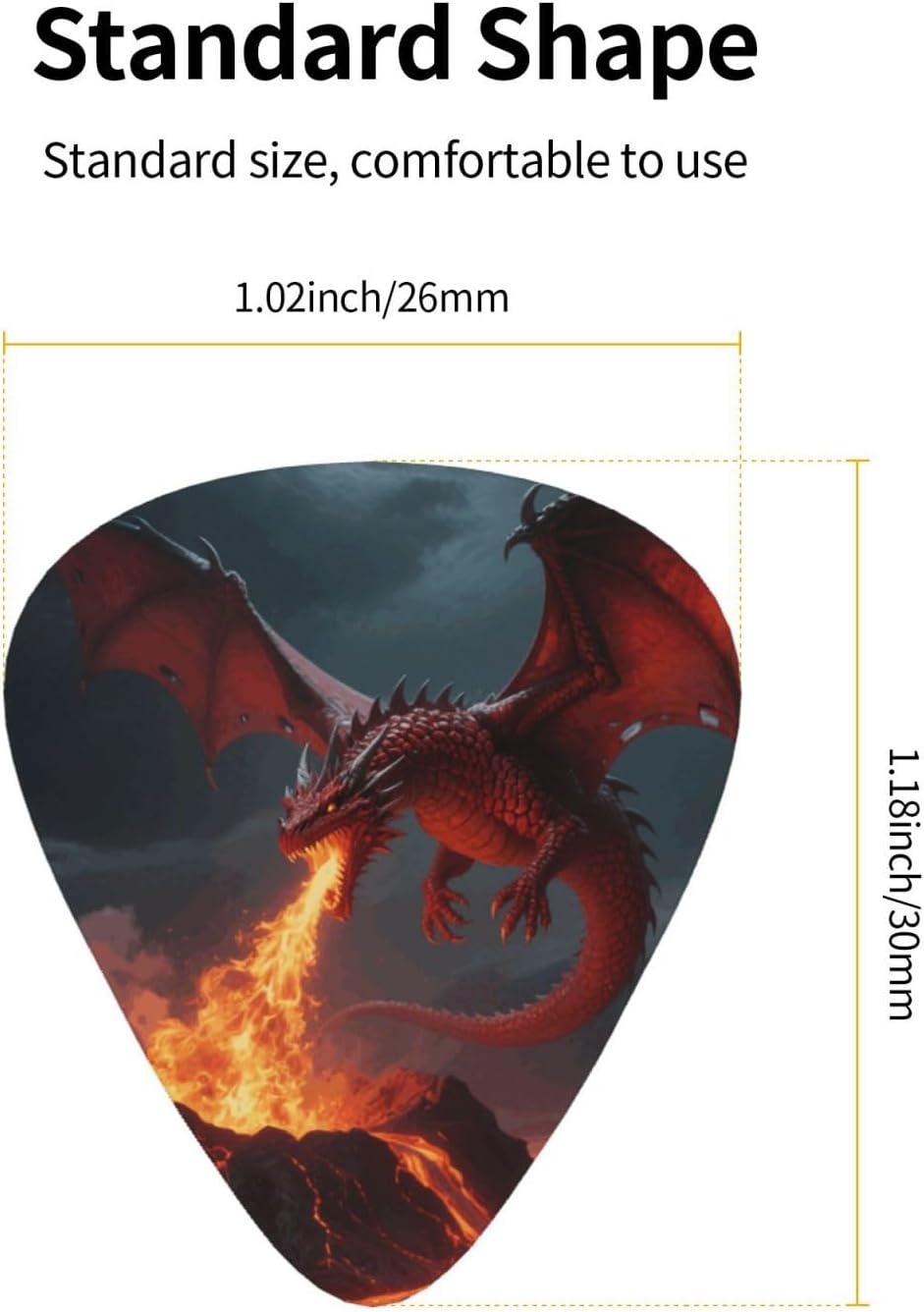 Dragon print Guitar Picks With Storage Box Resistant Guitar Pick 12 Pack Guitar Accessories for Electric Guitar Ukulele Bass Personalized Gifts image 5