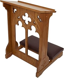 Windsor Collection Kneeler Medium Oak Maple Hardwood Kneelers Catholic Home Chapel Prayer for Chruch Supplies, 24 Inch x 32 Inch