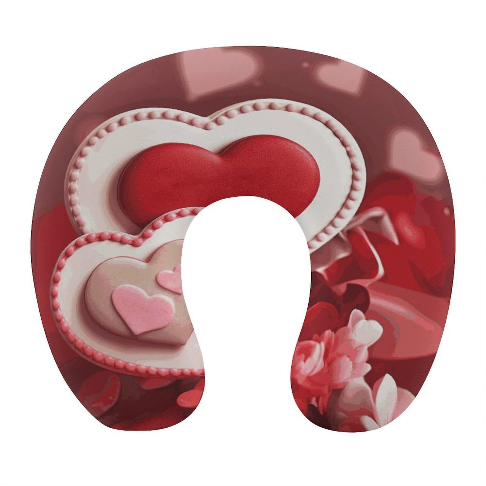 Btcowzrv Style Happy Valentine's Day U Shaped Neck Pillow Travel Pillows