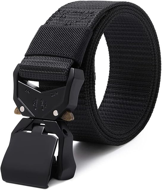 Nelbons belt Tactical Belt, Military Hiking Rigger 1.5" Nylon Web Work Belt with Heavy Duty Quick Release Buckle