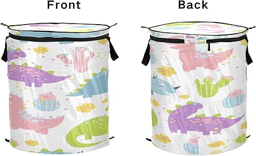 Miniatura 2 de Hamper outdoor collapsible decorative baskets for toys Cartoon Kawaii Dinosaur Purple Western Cactus Sweet Pink,cesta de ropa sucia para